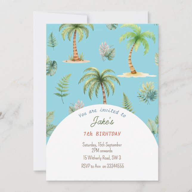 Geburtstagsparty mit niedlichen Dinosauriern Einladung (Vorderseite)