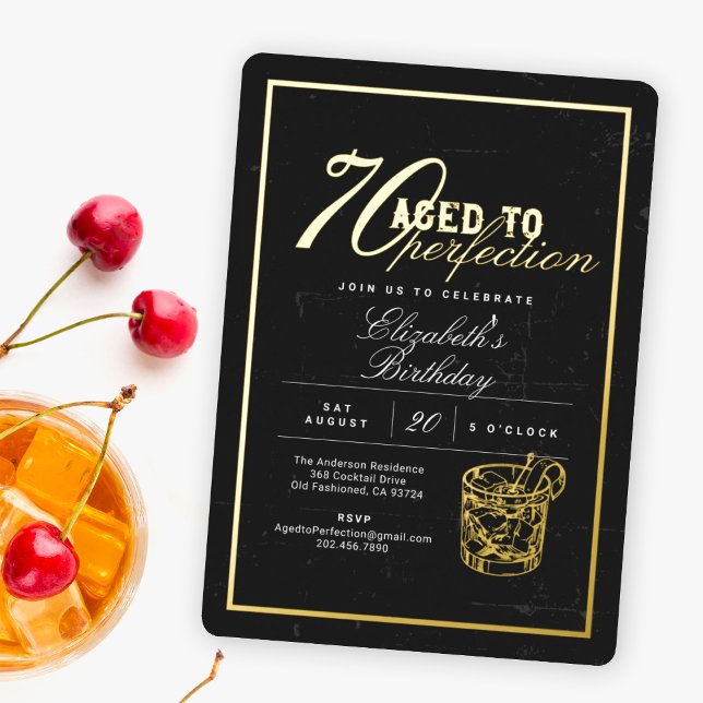 Geburtstagsparty mit Perfection Cocktail 70. Folieneinladung (Von Creator hochgeladen)