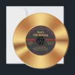 Geburtstagsparty mit Vintagem Gold-Record<br><div class="desc">Vintager Goldrekord 45 U/min Geburtstagsfeier Einladung - bitte beachten Sie,  dass in diesem Design kleiner Schriftart verwendet wird. Vielen Dank</div>