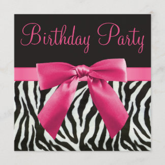 Geburtstagsparty mit Zebrastreifen und bedrucktem  Einladung