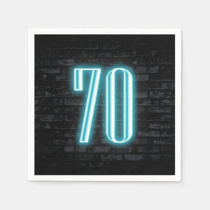 Geburtstagsparty Neon Sign on Brick Wall Serviette