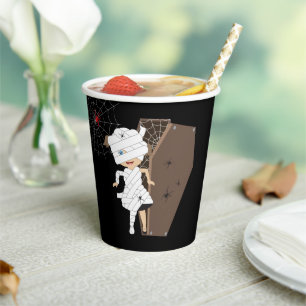 Geburtstagsparty niedlich Girl Mummy Coffin Pappbecher