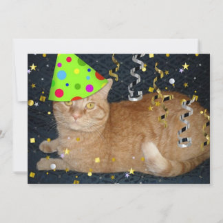 Geburtstagsparty Orange Tabby Cat Einladung