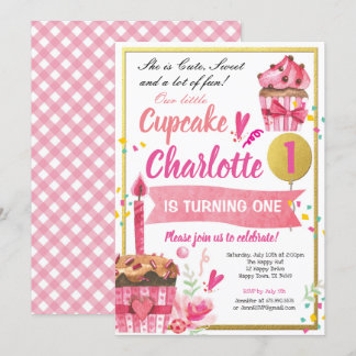 Geburtstagsparty Pink und Gold Einladung