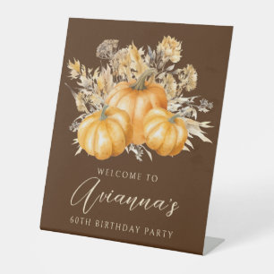 Geburtstagsparty Pumpkin Fall Blume Willkommen Sockelschild