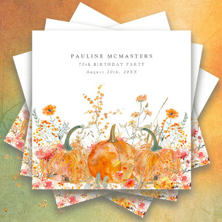Geburtstagsparty Pumpkin Wildblume Custom Serviette