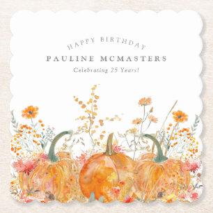 Geburtstagsparty Pumpkin Wildblume Custom Untersetzer
