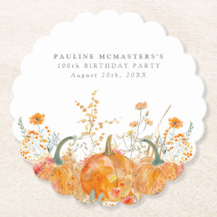 Geburtstagsparty Pumpkin Wildblume Custom Untersetzer