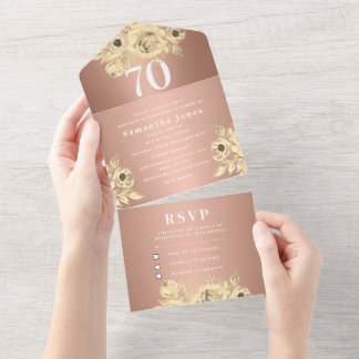Geburtstagsparty Rose Gold Bold Chic Moderne All In One Einladung