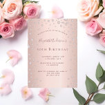 Geburtstagsparty Rose Gold Diamant Sprinkle Einladung<br><div class="desc">Eine moderne,  stilvolle und glamouröse Einladung für die 50. (oder jedes Alter) Geburtstagsfeier einer Frau. Ein Imitat Rose gold metallische Hintergrund mit einem eleganten Imitat Rose Gold Diamond Sprinkle. Der Name ist mit einer modernen dunklen Rose goldfarbenen Handschrift geschrieben,  die als Stilschrift dient. Vorlagen für Ihre Party-Details.</div>