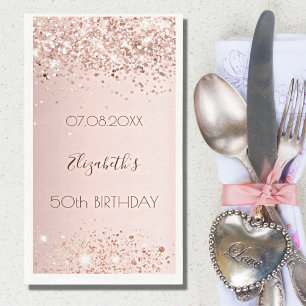 Geburtstagsparty Rose Goldfetti Serviette