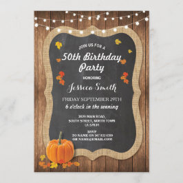 Geburtstagsparty Rustic Wood Pumpkin Chalk Einladu Einladung