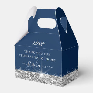 Geburtstagsparty Silver Blue Glitzer Confetti Geschenkschachtel