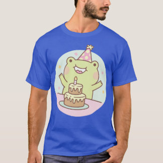 Geburtstagsparty und Kuchen von niedlich Frosch T-Shirt