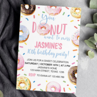 Geburtstagsparty von Donut zu jedem Alter einladen Einladung