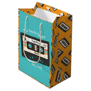 Geburtstagsparty von Retro 80's Cassette Tape Musi Mittlere Geschenktüte