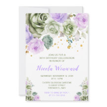 Geburtstagsparty von Sage Green und Lila Floral