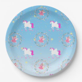 Geburtstagsparty von Unicorn und Fairy Magic Pappteller