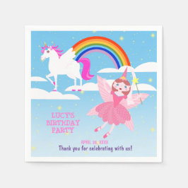 Geburtstagsparty von Unicorn und Fairy Magic Serviette