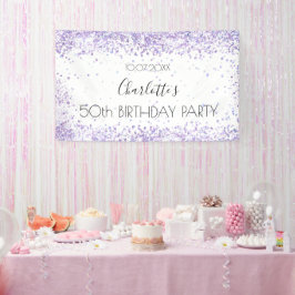 Geburtstagsparty, weißer violetter Lavendel Banner