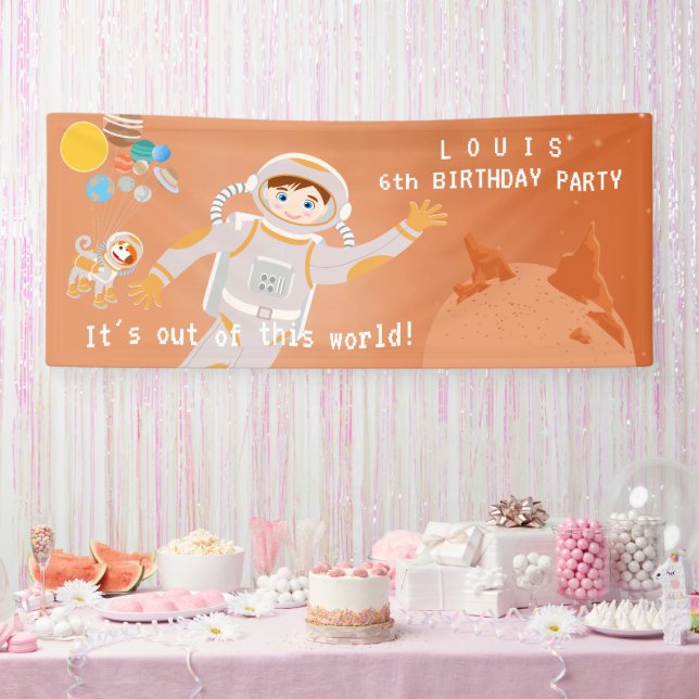 Geburtstagsparty zum Thema "Mars Astronautenjunge" Banner (Party)