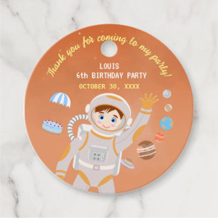 Geburtstagsparty zum Thema "Mars Astronautenjunge" Geschenkanhänger