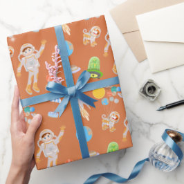 Geburtstagsparty zum Thema "Mars Astronautenjunge" Geschenkpapier