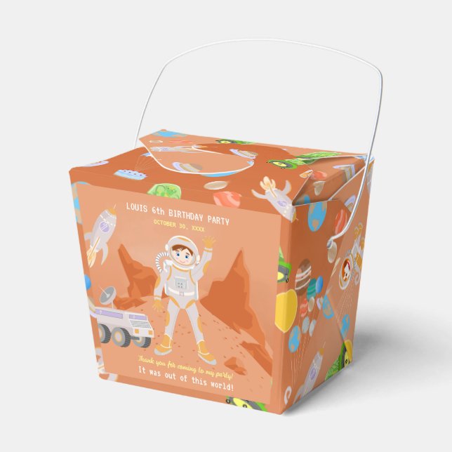 Geburtstagsparty zum Thema "Mars Astronautenjunge" Geschenkschachtel (Vorderseite)
