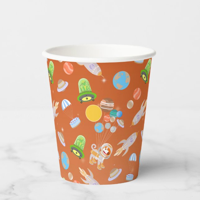 Geburtstagsparty zum Thema "Mars Astronautenjunge" Pappbecher (Vorderseite)
