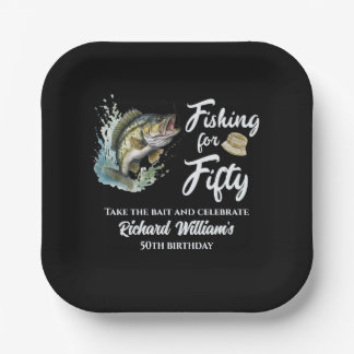 Geburtstagsparty zum Thema Vintages Angeln Pappteller