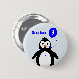 Geburtstagspinguin geben den Namen blau an Button