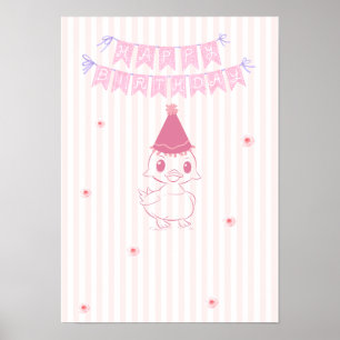 Geburtstagsposter für Baby Mädchen Poster