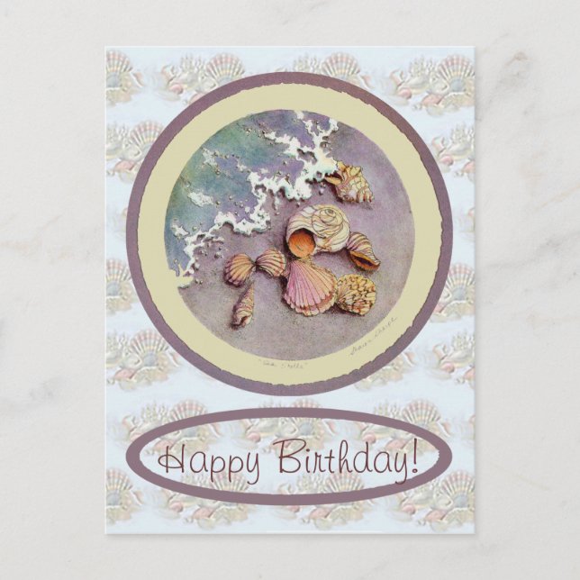 GEBURTSTAGSSAASHELLS VON SHARON SHARPE POSTKARTE (Vorderseite)