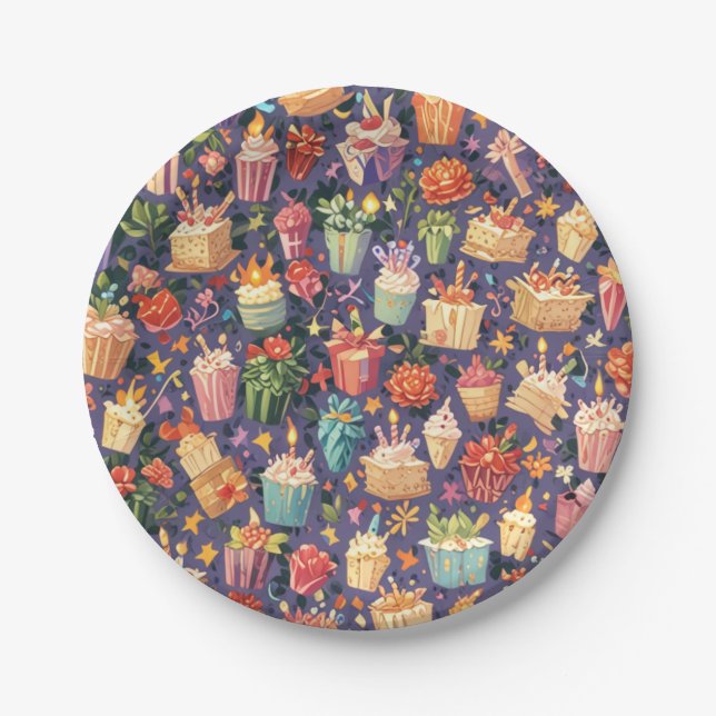 Geburtstagsschild Pappteller (Vorderseite)