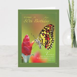 Geburtstagsschmetterling auf der Roten Blume Karte