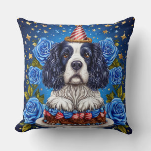 🐶 Geburtstagsspaniel Freudenfestive Partyfeier Kissen