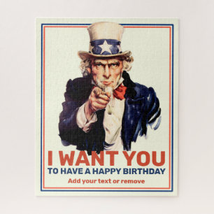 Geburtstagsspass, Uncle Sam "I Woll You"-Poster,