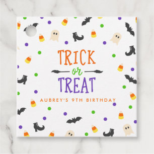 Geburtstagsthema Trick oder Treat Halloween-Fan Geschenkanhänger