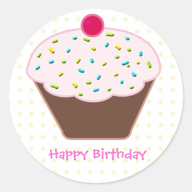 Geburtstagsticker Runder Aufkleber (Vorderseite)