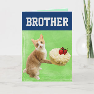 GEBURTSTAGSTORTE FÜR DEN BRUDER MIT KATZE GRUßKART KARTE