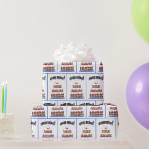 Geburtstagstorte mit Konfetti-Verpackungspapier Geschenkpapier