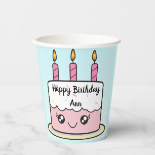 Geburtstagstortendesign pappbecher