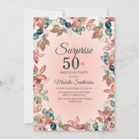 Geburtstagsüberraschung 50. Frauen Rosa Aquamarine