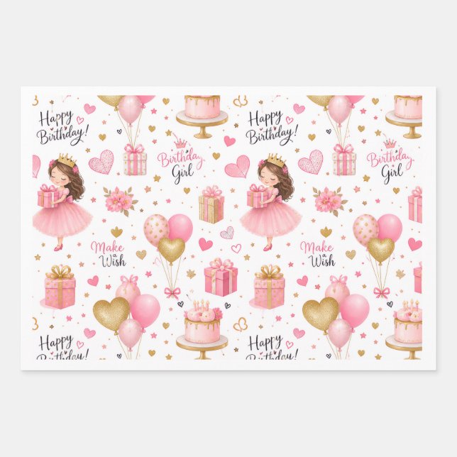 Geburtstagsverpackung Geschenkpapier Set (Vorderseite)
