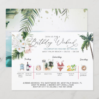 Geburtstagswochenende | Palm Beach Einladung
