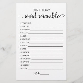 Geburtstagswort-Rammspiel mit Antworten