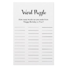 Geburtstagswortpuzzle-Spiel – Zum Geburtstag viel 