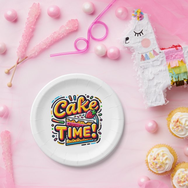 Geburtstagszeit Pappteller (Party)