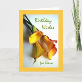 Geburtstagwünsche für Nana Mango Calla Lilies Karte