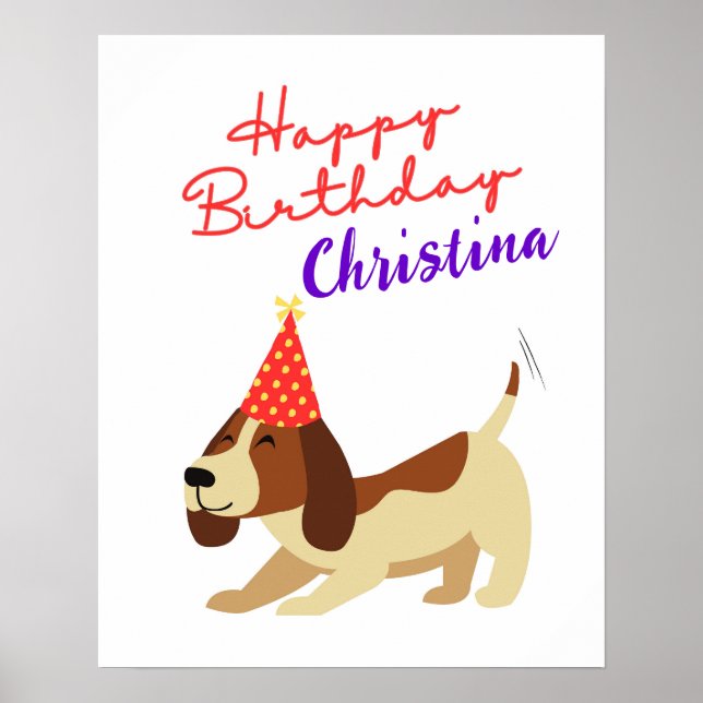 Geburtszeichen des Hundes, Personalisierter Welpe  Poster (Vorne)